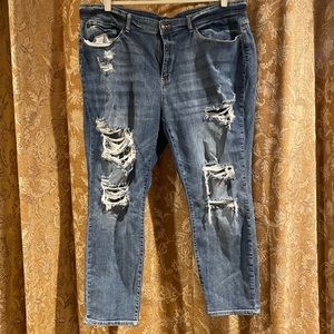 Judy Blue Ripped Distressed Boyfriend Jeans Size 24W